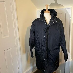 Prada Jacket, Men’s Size 54 Navy Quilted lined coat with great details.